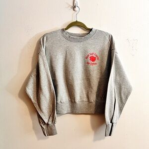 Old Navy Gray Crew Neck Sweater with Red Detail